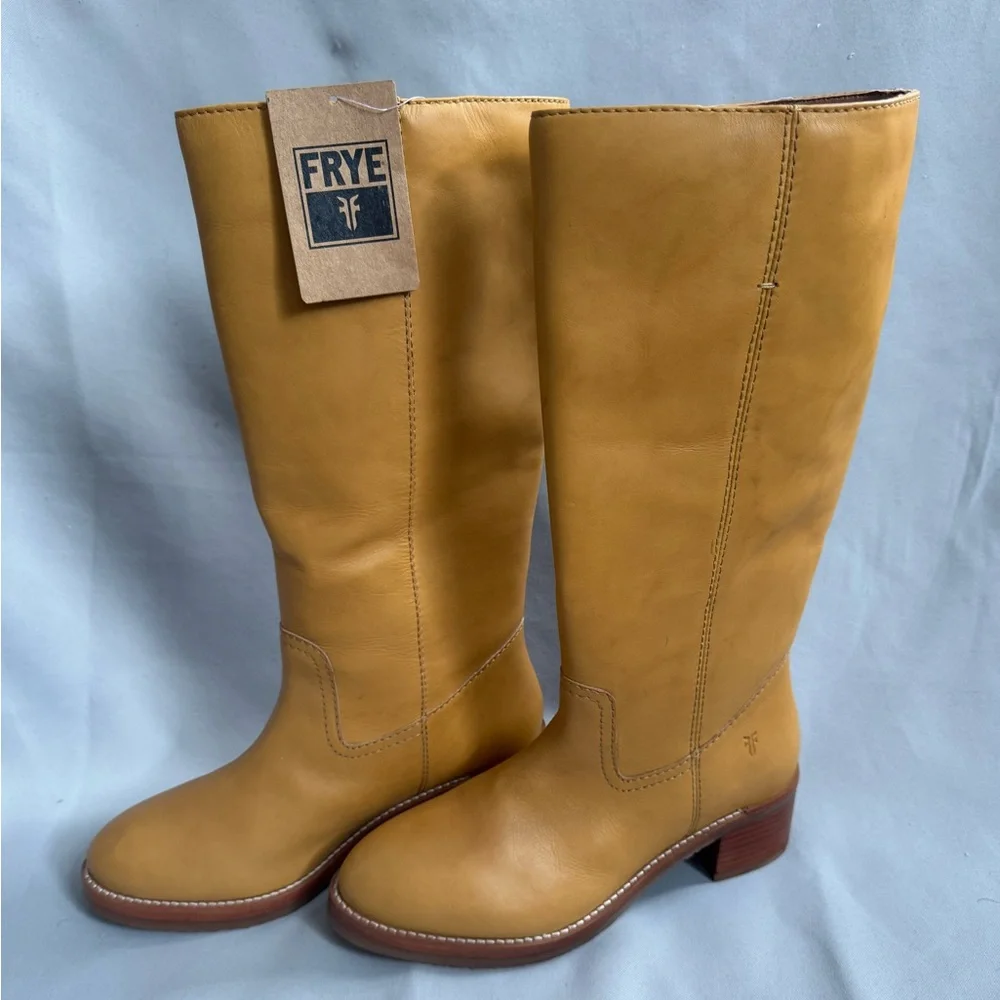 NWT Frye Camryn Tall Pull-On Boots – Banana Leather – Size 8M - Picture 1 of 15